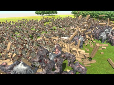 GORO THE GIANT Brothers vs 100 FANTASY Army with Similar Cost Animal Revolt Battle Simulator