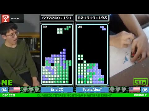 INSANE KILLSCREEN! MASTERS Quarterfinal: Eric v Alex T – Classic Tetris Monthly December 2021 [12/15