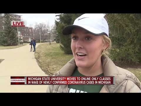 密歇根州立大學因冠狀病毒爆發改用虛擬教學 (Michigan State University switching to virtual instruction amid coronavirus outbreak)