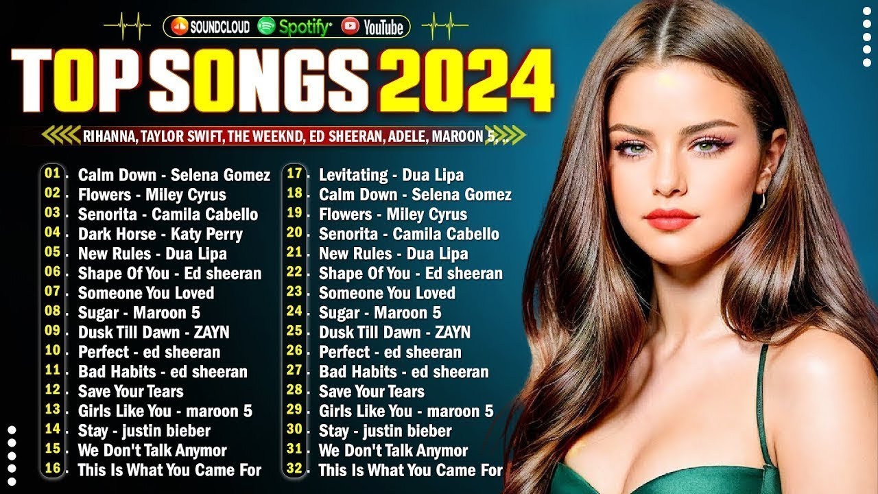 Bruno Mars,  Adele, Maroon 5, Rihanna,The Weeknd, Ed Sheeran, Sia 🌟🌟 Billboard Top 50 This Week