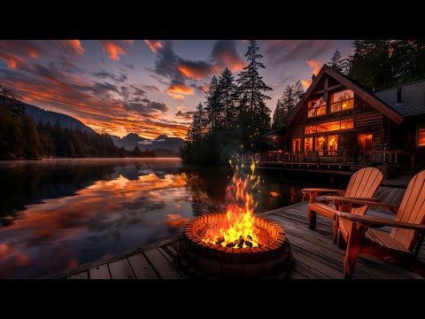 Lake House: A Cozy Evening with the Sounds of Fire and Water