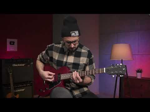 STAGG Standard Series Electric Guitar With Solid Mahogany Body Flat Top Left Hand CHERRY image 8