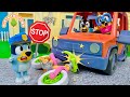 BLUEY Police Officer Learns Car Safety Rules Safety Lessons For Kids Bluey Pretend Play Stories