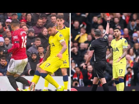 Cristian Romero Red Card vs Man United | Manchester United Vs Tottenham 