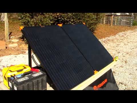 FlexSolar 200 watt solar panel...Folding and suitcase style...Can charge different battery types.