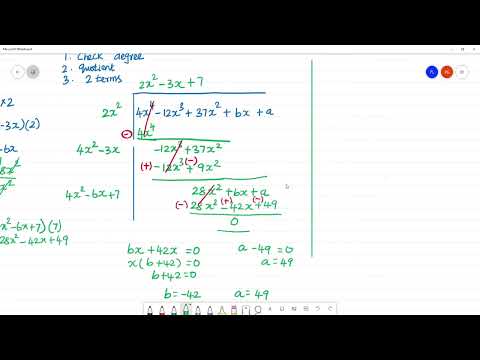 Class 10 TN  3. Algebra  Exercise 3.8    2. Find a and b are (i) 4x^4 - 12 x^3+37x^2+ bx +a