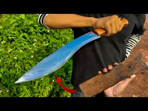 MAKING A SUPER RAZOR SHARP SURVIVAL KNIFE FROM RUSTED CAR PART | CREATIVE DAILY WORKS
