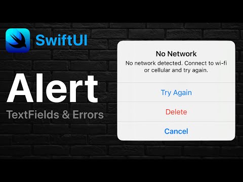 SwiftUI Alerts - Buttons, TextFields, & Passing Errors thumbnail