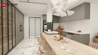 Modern Gray U Shaped Kitchen Island Cabinets