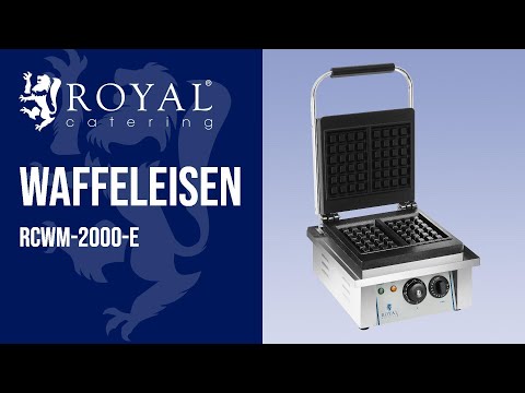 Video - Waffeleisen - für belgische Waffeln - 2000 W - rechteckig - Royal Catering