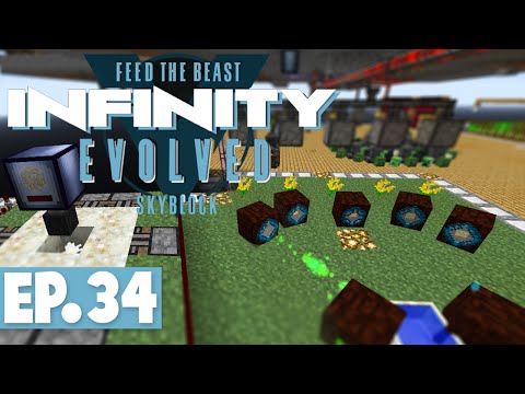 FTB INFINITY EVOLVED SKYBLOCK - TURNING BACON INTO MANA & LIVING ROCK AUTOMATION! #34 [FTB Skyblock]