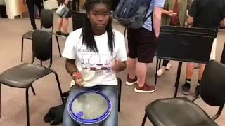 Amazing female drummer plays a snare solo on Xymox Snare Pad.
