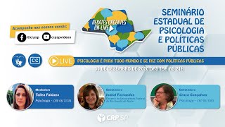 Live - Psicologia para todo mundo se faz com Políticas Públicas