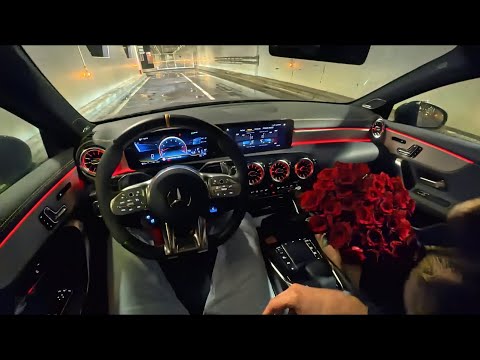 421HP MERCEDES A45S AMG POV - Night Drive Date With Girlfriend 