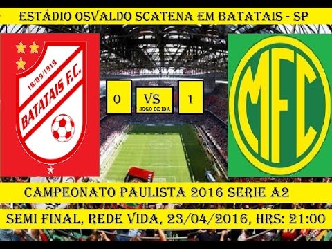 Campeonato Paulista 2016 Serie A2 Batatais 0 x 1 Mirassol - JOGO COMPLETO