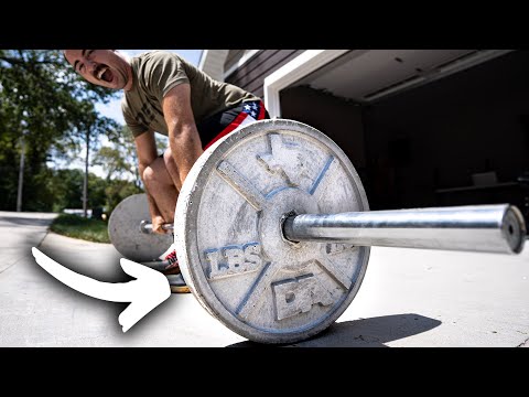 Part of a video titled How To: DIY Concrete Weight Plates That Don't Break - YouTube