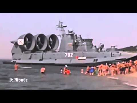 BBC: Military hovercraft shocks sunbathers in Russia