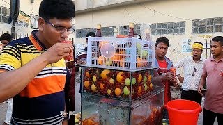 Tk 10 Unique & Healthy Drinks eat Bengali Shorbot summer fruits juice People Enjoying Roadside Drink