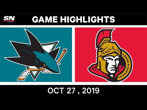 NHL亮點｜鯊魚vs參議員 - 2019年10月27日 (NHL Highlights | Sharks vs. Senators – Oct. 27, 2019)