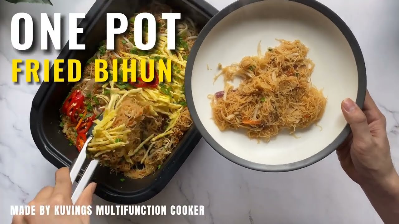 RECIPE "Bún xào Singapore" cùng lẩu điện Ceramic đa năng 2 trong 1 Kuvings KMG-200B [Lồng lẩu]