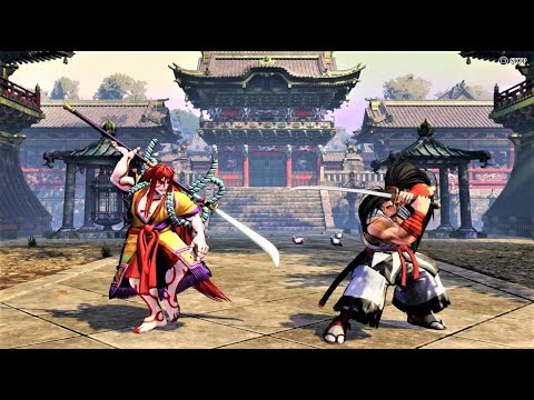 Kyoshiro Senryo vs Haohmaru (level 5 AI) - SAMURAI SHODOWN Katana Duel
