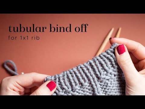 Knitting tutorial: Tubular bind off for 1x1 rib