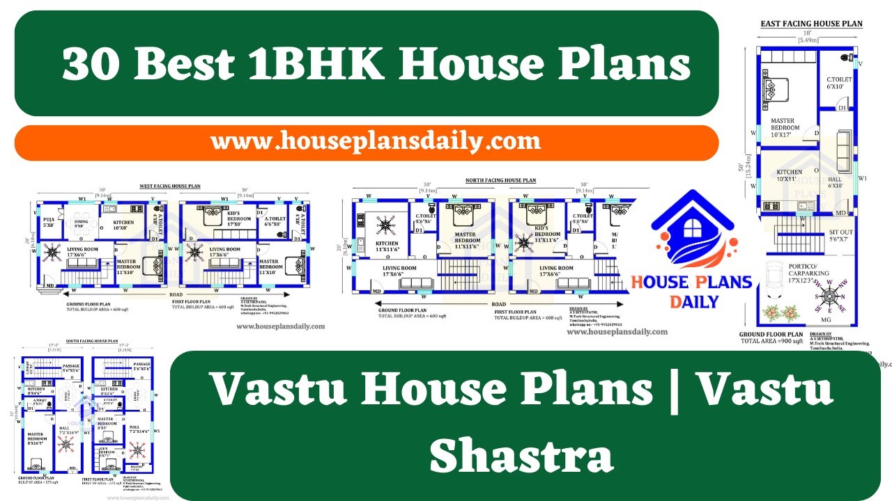 30 Best 1BHK House Plans | Vastu House Plans | Vastu Shastra