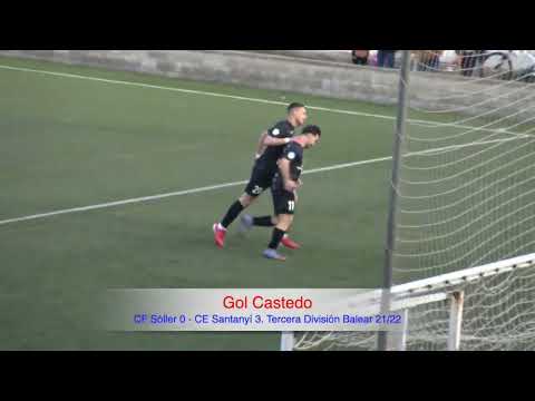 Gol Castedo. CF Sóller 0 - CE Santanyí 3. Tercera División Balear 21/22