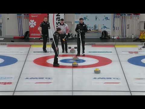 Benoît Schwarz/Peter de Cruz scores 7-ender vs Klossner (2021 Swiss Curling Championships)