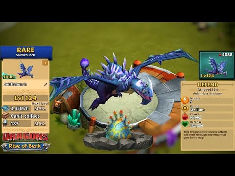 Snifflehunch (Rare Dragon) Max Level 124 - Titan Mode | Dragons: Rise of Berk