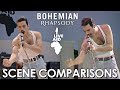 Live Aid Bohemian Rhapsody scene comparisons