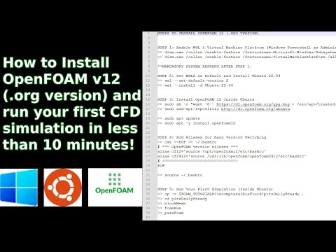 How to Install OpenFOAM v12 (.org version) and run your first simulation in less than 10 minutes!