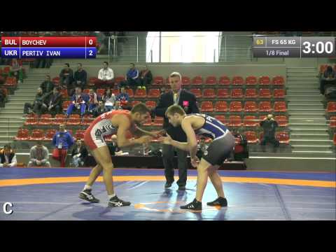 1/8 FS - 65 kg: Boycho BOYCHEV (BUL) df. Ivan PERTIV (UKR) by FALL, 6-5