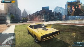 Dodge charger in Action Fast and Furious.. NFS Most Wanted 2012 with Ferrari racing wheel