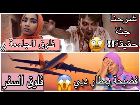اول فلوق ..فضيحتي بمطار دبي ..شرحنا جثة حقيقية ورحنا شارع النيل   // travel + university vlog