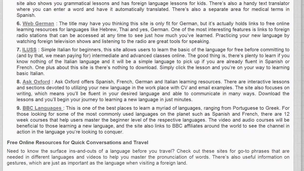20 Free Online Resources for Learning a Foreign Language
