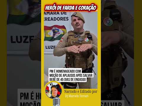 HERÓI DE FARDA E CORAÇÃO!  O momento em que o PM não conteve as lágrimas ao rever o bebê que salvou.