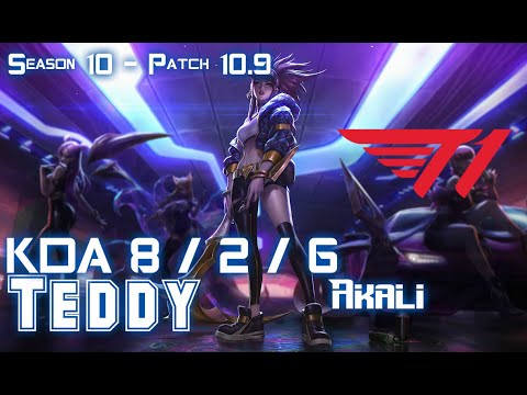 T1 Teddy AKALI vs SETT Top - Patch 10.9 KR Ranked