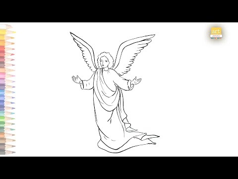 Angel outline drawing 01 II How to draw An Angel drawing step by step II #artjanag