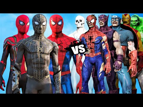 The AVENGERS ZOMBIE Vs TEAM SPIDER-MAN (No Way home) - Epic Battle