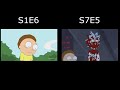 Rick And Morty S1E6 And S7E5 Ending Synchronized