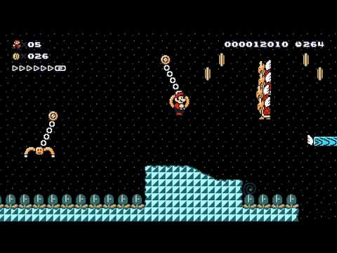 Super Mario Maker 2: Story Mode Level (7 Swinging Claw Ropes Course) [1080 HD]