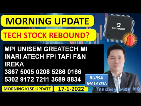Morning KLSE BURSA Update - 17-1-2022 -  💥TECH STOCK REBOUND 💥  MPI UNISEM GREATECH MI INARI ATECH