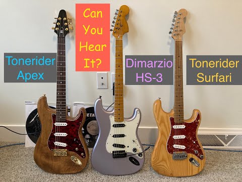 Noiseless Strat Blind Shootout! Tonerider Surfari vs Apex vs Dimarzio HS-3