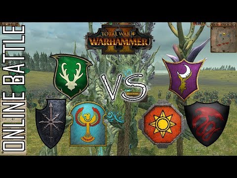 CHAOS WOOD KINGS vs VAMPIRE LIZARD ELVES! - 3v3 Online Battle Total War: Warhammer 2