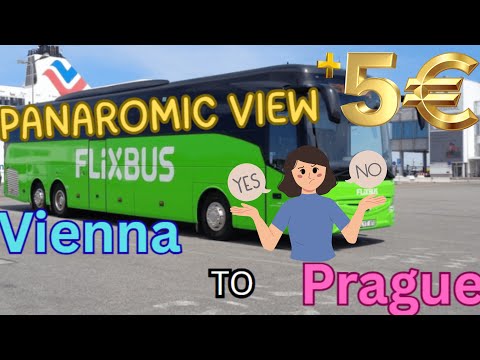Vienna to Prague on road by bus with panaromic view