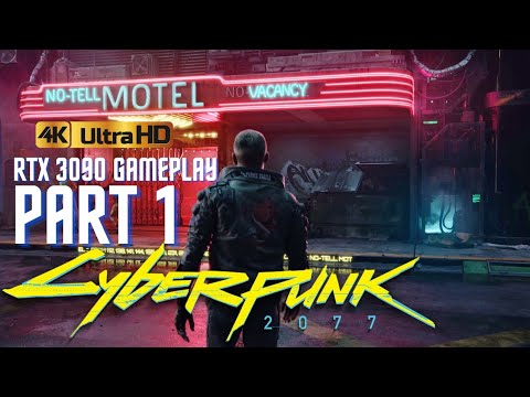 Cyberpunk 2077 walkthrough intro gameplay Part 1 - 3090 4k 60fps Maxed Ray Tracing settings (PC)