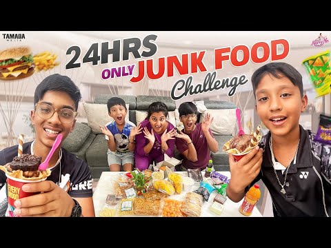 24 Hrs Only Junk Food Challenge || Eating Challenge || Naveena Challenge Videos|| Naveena Vlogs