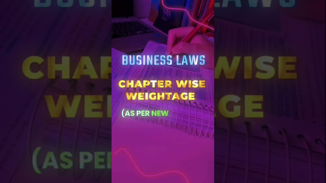 Business Laws Chapter Wise Weightage #icai #charteredaccountant #cafoundation #ytshorts #india