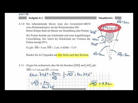 2018 A3 M II/ III Rotationskörper Kegelstumpf Praline  Realschule